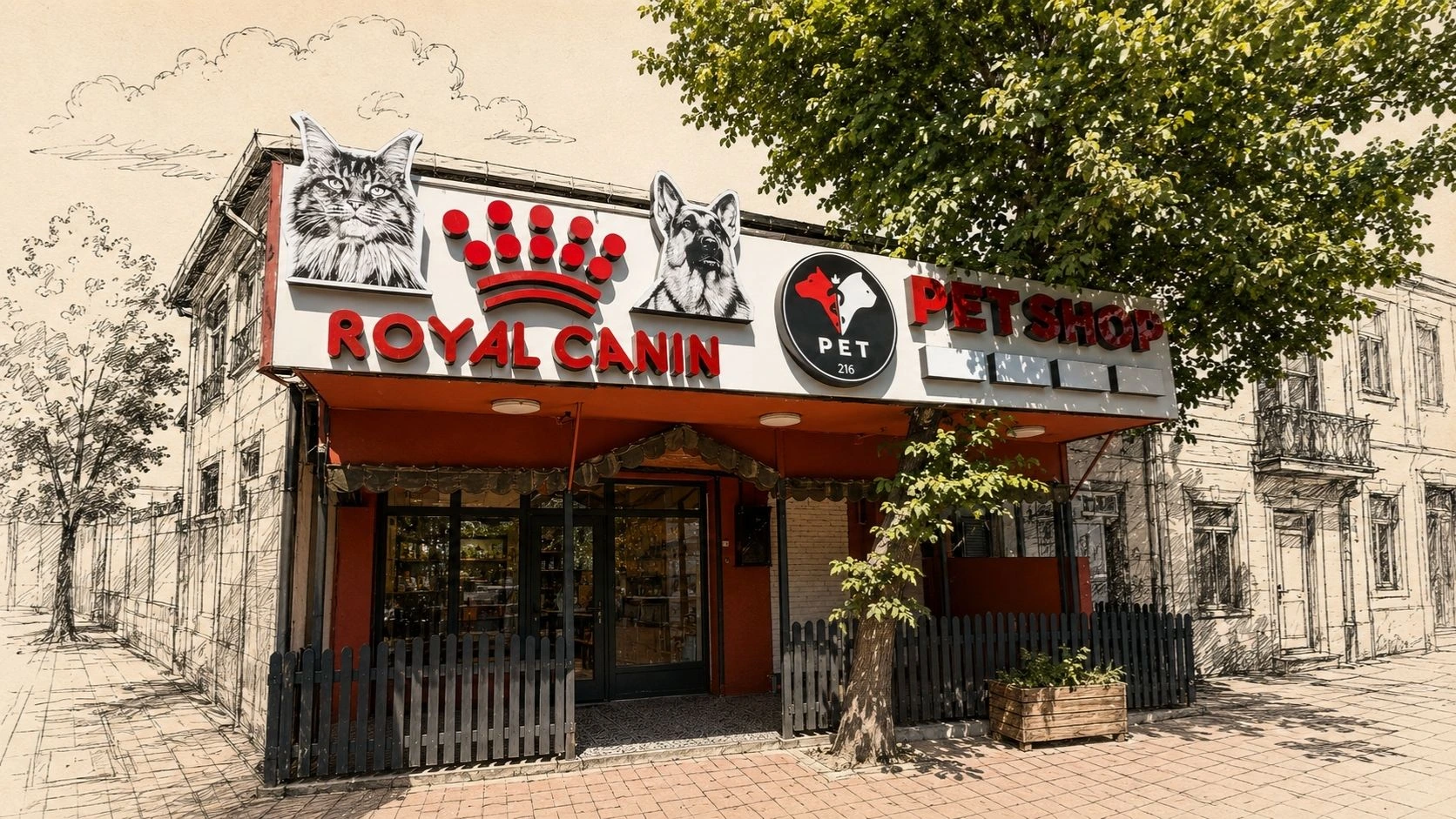 Pet216 Petshop Koşuyolu mağazası dış cephe ve iletişim